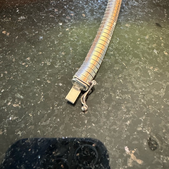 Sterling silver necklace, vintage, snake style, excellent condition - Picture 6 of 9